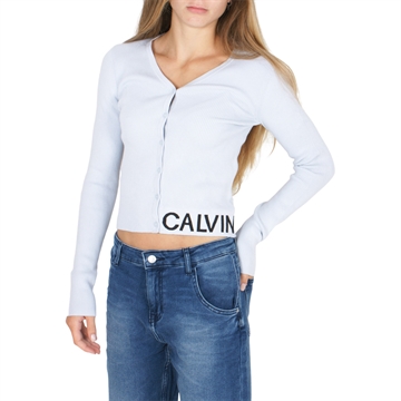 Calvin Klein Girls Cardigan Cropped Rib 1153 Arctic Ice